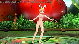 Behold Kagamine Rin's full nude body in Popipo Project Diva mod!