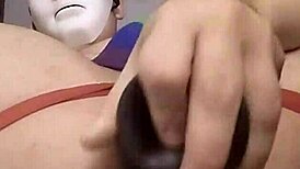 Bear cub fucking himself with a fat black dildo, and it's intense.