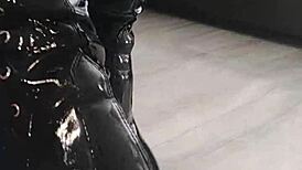 Veve Performs Balloon Popping In Latex Stockings With A Sharp!