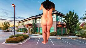 Stripping and masturbating in parking lot with toys 😈