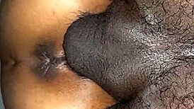 Small pussy struggles with big black dick in homemade scene