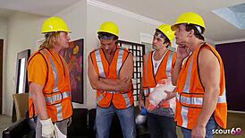 Wrecking Crew Seduces Skinny Jenna Justine to Group Activity