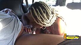 black porn car blowjob