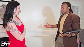 Tattooed slut feels intense pleasure fucking big black cock