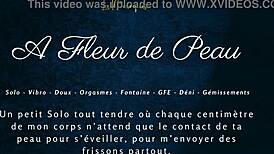 French solo female engages in dirty talk at skin level