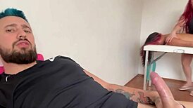 crazy husband takes advantage of client