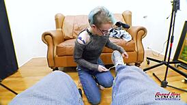 exotic skinny coed raven passionately finger fucks her shaved pussy and sucks cock