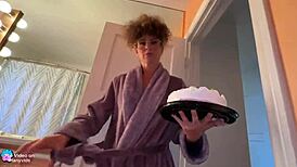 Stepmom catches you masturbating in bathroom at family reunion