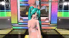 Hatsune Miku in full nude bunny costume mod for project diva