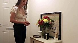 Naughty college student getting spanked