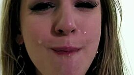 beautiful cum slut stella cox takes on three big dicks and swallows all their cum loads