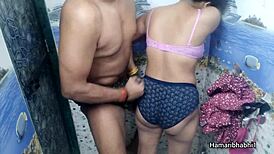 Indian Desi Bhabhi Gives Handjob To Husband Cum On Panty