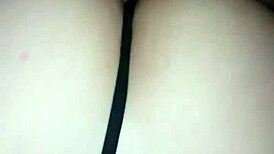 Fucking my girlfriend nicely in a thong outdoors, so sexy and public