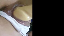 Masturbating with dildo in my tight pussy and asshole