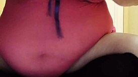 chubby fox solo teases with bad dragon dildo and cum lube