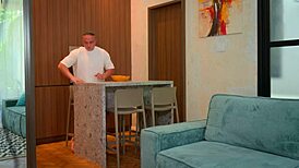 Hot stepsister catches stepbrother in handcuffs, sits on his face 😈