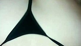 Fucking my girlfriend nicely in a thong outdoors, so sexy and public