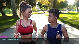 A wife and stepmother go for a jog together