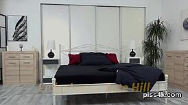 Innocent lesbian teens squirt wet twats in garage