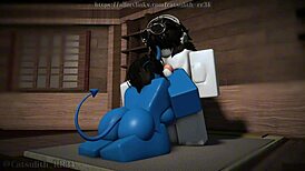 Demon girl can't get enough of that monster cock