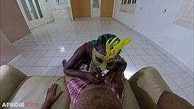 Busty Ebony Beauty's Big Tits Bounce While Riding Cock