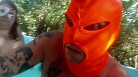 Creampie giants boobs summer pool with horny milf and monster cock