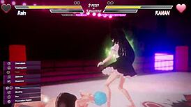 two lesbians battle with fingering and anal fucking in round seven