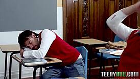 Classroom chaos as teacher's pet turns study into threesome