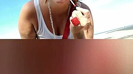 Blonde African Milf's Beach Lighthouse Solo Beauty Display