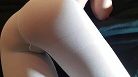 Milf With Big Firm Ass In White Pantyhose And Heels