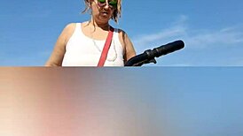 Blonde African Milf's Beach Lighthouse Solo Beauty Display