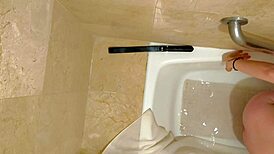 Caught stepsister masturbating in the bathroom bath