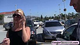 I love sucking big tits in bisexual milf foursome