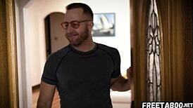 Freaky neighbors fuck free use teen Eliza Eves in threesome.