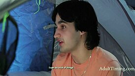 rachael cavalli rides her stepson elias cash in an indoor tent, almost getting caught by her idiot hubby