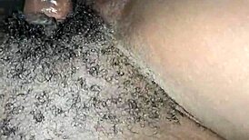 Husband fucks petite wife gently in missionary, cumming inside wet pussy.