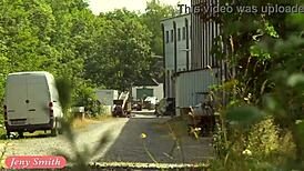 Jeny Smith strips naked in public with flashing and body art