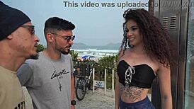 20 year old brazilian beauty bruna santos self-fists her ass in a dp anal scene with monstercocks