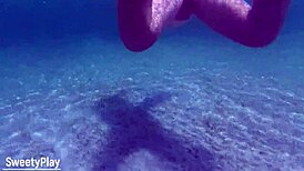 creampie whore swims underwater dripping wet