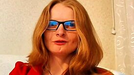 My stepmom masturbates with an apple and a carrot to end up squirting into a glass cup