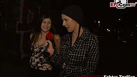 Public street casting - young girl picks up strangers