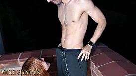 Fucking a small 18+ sexy ass of a beautiful redhead teen 18+ girl