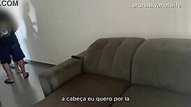bruna silva hotwife gets anal fucked while husband works, humiliating cuckold scene