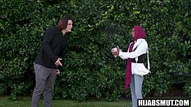 ebony muslim teen loses virginity to american guy in hardcore fuck