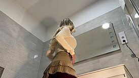 hot tight shaved pussy big tits girl comes for casting turns into a porn shooting for pantyhose academy