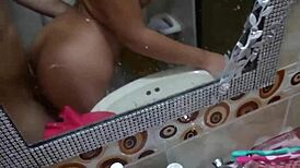 Young immigrant maid sucks huge cock for money, her tight pussy riding passionately.