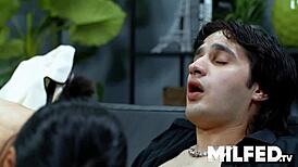 Hot stepmom helps her stepson feel better with taboo seduction