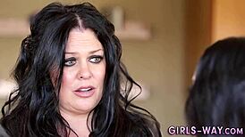 Does this angelic teen get fingered and tasted in a lesbian threesome?