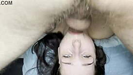 She eagerly deepthroats my cock balls deep in her mouth