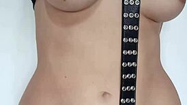 i'm spanking my pussy with a belt a little